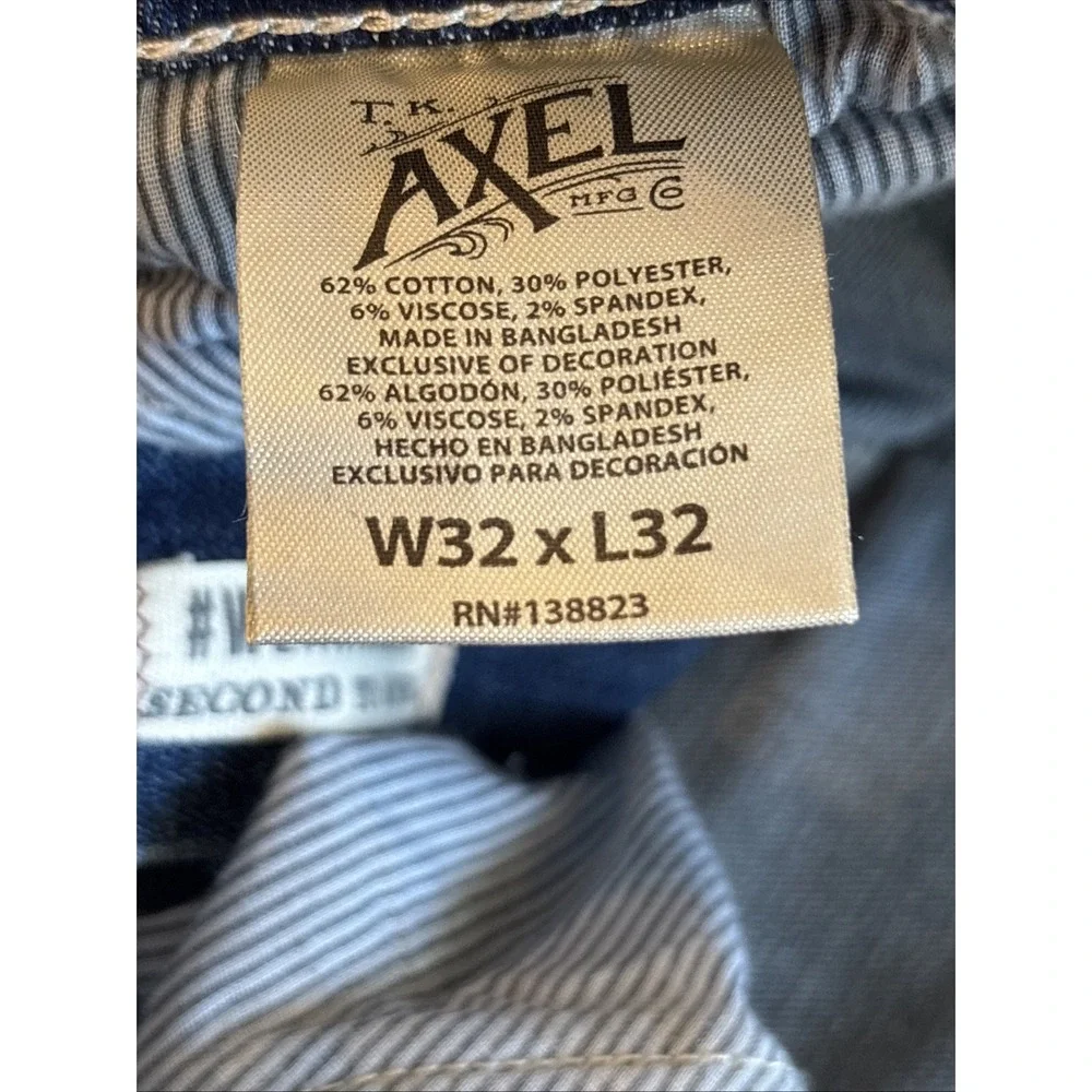 T.K. Axel Men's  32x32 NWT Slim Boot Cut Stretch Denim Blue Jeans